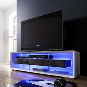 Mueble TV Mueble Comedor con Leds, Acabado Lacado Blanco Brillo: Amazon