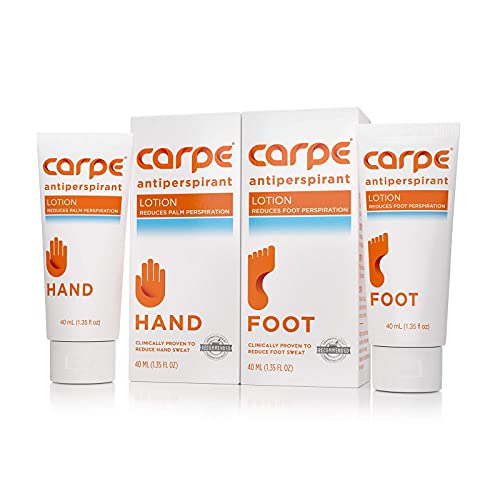 Carpe Antiperspirant Hand and Foot Lotion Package Deal (1 Hand and 1