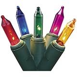 Holiday Essentials Synchronized Musical Christmas Tree Lights - Multi Color Lights with Green Wire - Plays 25 Classic Christmas Tunes - UL Listed - Set of 100 ...