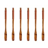 Dictea Handcrafted Wooden Long Coffee Spoon Espresso Spoon Coffee Stirrers With Stylus 6 Pcs