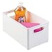mDesign Kitchen Cabinet and Pantry Storage Organizer Bin - Deep, White