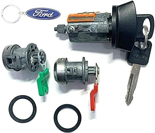 Schlosszylinder Set Mit Schlüsseln Ford Ford Ignition Switch Lock Cylinder + Pair (2) Door Lock Cylinder W/2 Logo Keys Ford Zündschloss