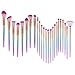 Ksun Fantasy 24 Pieces Makeup Brush Set Frosted Professional Make Up Set Foundation Eyebrow Concealer Cosmetic Eyeshadow Blush Face Powder Foundation Highlighter Brush(Colorful Rainbow)