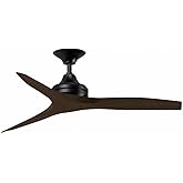 Fanimation Spitfire - 3 Blade Ceiling Fan - 12 Inches Tall and 48 Inches Wide - Black Finish - Whiskey Wood Blade Color