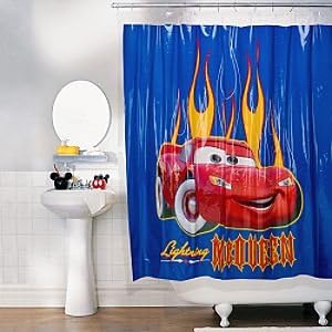 Amazon Com Disney Lightning Mcqueen Shower Curtain Home Kitchen