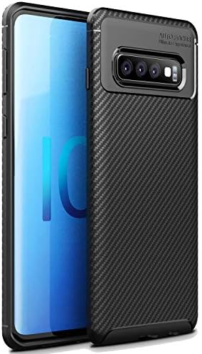 for Samsung Galaxy S10 Plus Case, Soft Silicone Back Cover Shockproof Thick Carbon Fiber