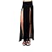 MEXI Colorful Popular Trends High Waisted Double Slits Sexy Women Maxi Skirt Black