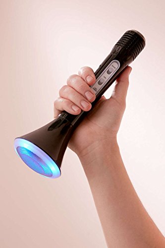 Light-up Wireless Bluetooth Portable Karaoke Microphone with built-in Speaker, Handheld Mic for Singing Karaoke. For all Bluetooth enabled iPhones, smartphones, tablets, iPods, and mp3 players- Black - Thumbnail 4