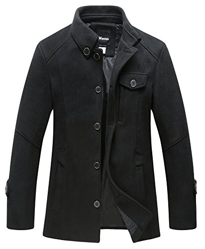 Wantdo Men s Peacoat Single Breasted Insulated Outwear Jacket US Large Black