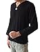 Men's Summer T-Shirt 100% Cotton Thai Hippie Shirt V-Neck Beach Yoga Top (X-Large, Black)