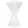 Zip Ties 12 Inch Heavy Duty Clear 1000 Pack Tensile Strength 50 lbs UV Resistant Industrial Cable Ties Self Locking Zipties Wire Ties Wrap Indoor Outdoor Use for Fence Garage Camping, Zcpotizi