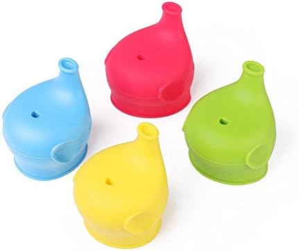 4pcs Healthy Sprouts Silicone Sippy Lids Safety Make Any Cup Sippy Cup Elephant