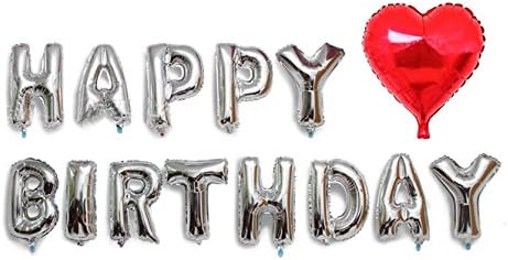 Lsunshine Cute Sliver Alphabet Letters Balloons Happy Birthday Party Decoration Aluminum Foil Membrane Ballon