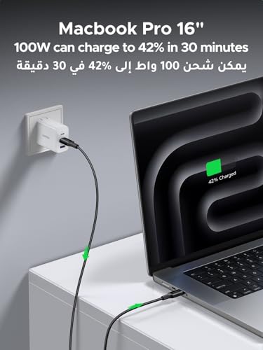 UGREEN iPhone Charger Cable 100W 3M, USB C to C Fast Charging Cable PD3.0 SCP BC1.2 5A, Braided Phone USB Cord for iPhone 17-15 Series, iPad, MacBook/iPad Pro/Air, Samsung S25 Ultra/24, Huawei P70