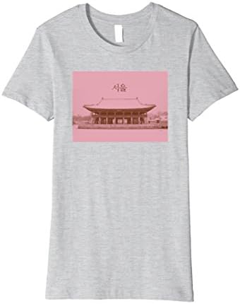 Womens Seoul Palace Duotone Korean T-shirt with Hangul Small Heather Grey