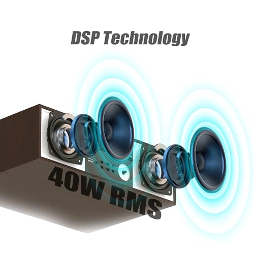 LONPOO Stereo Shelf System for Home, Vintage CD Player 40W RMS Micro Mini System with Remote Control, Bluetooth, FM Radio, USB MP3 Playback & Aux-in,Silver