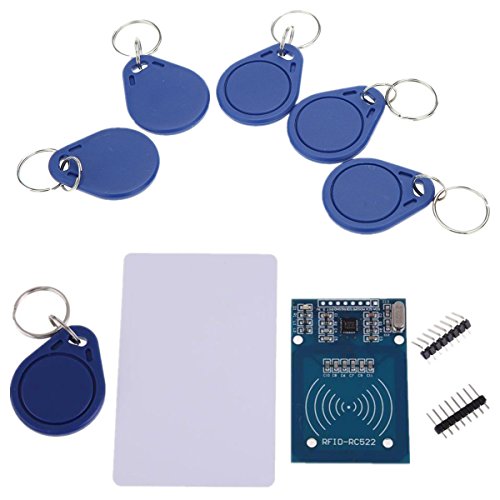 IZOKEE RFID Kit, MFRC RC522 RFID-RC522 RF IC Card Reader Sensor Module with S50 13.56MHz RFID Smart Card and Key Ring for Mifare Arduino Raspberry Pi, 5pcs Extra Key Rings as Gift (Pack of 1)