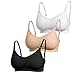 La Reve Wireless Nursing Bra | Full Coverage Seamless Bra for Breastfeeding, Medium, 3 Pcs/Pack-Black, Nude, White