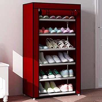 Shopper52 6 Layer Storage Cum Shoe Rack With Cover For Home Office