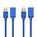 Cable Matters 2-Pack 5Gbps USB Extension Cable - 3ft, USB 3.0 Extension Cable, Male to Female USB3.0 Extender, Compatible with Webcam, VR Headset, Printer, Hard Drive, Blue