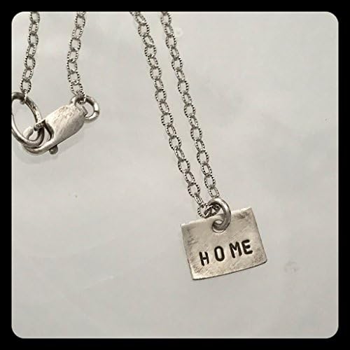 Colorado State Sterling Silver Necklace stamped "HOME" 18 inches
