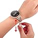 For Fossil Gen 4 Q Venture HR Women Band, TRUMiRR 18mm Female Watchband Jewelry Cuff Floral Hollow Bracelet Rose Gold Stainless Steel Strap for Fossil Gen 3 Q Venture TicWatch C2 Rose Gold Smart Watch