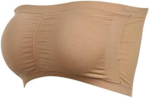 Women Strapless Bandeau Bra, Seamless Wirefree Padded Bralette Tube Bra S-XXXL 1 Pack