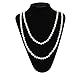 Beelittle 1920s Accessories Headband Earrings Necklace Gloves 20s Black Prop Set (C3)