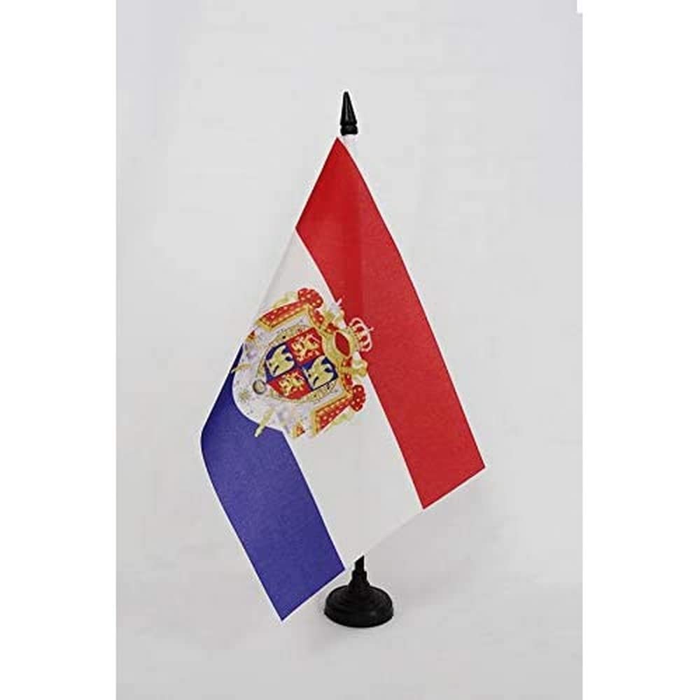 AZ FLAG Kingdom of Holland 1806-1810 Table Flag 5'' x 8'' - Bonaparte Office Decoration 100% Polyester 21 x 14 cm - Mini Desk Flag with Pole and Black Plastic Base