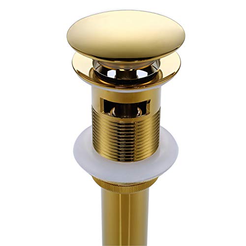 Vanity Vessel Sink Drain, Angle Simple Brass Pop Up Drain Stopper with