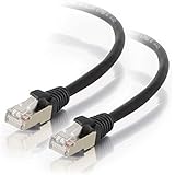 C2G/Cables to Go 28695 Cat5e Molded Shielded (STP) Network Patch Cable - Black (25 Feet/7.62 Meters)
