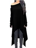 Xuan2Xuan3 Womens Long Sleeve Oversized Top Tunic Shirt Loose Casual Dress,Black,3X