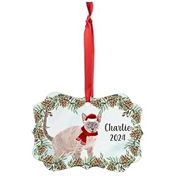 Lilac Devon Rex Cat Christmas Ornament 2024