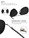 LUENX Mens Womens Sunglasses Aviator Polarized Black, LightWeight Metal Frame,Large 60mm Lens,with Case,for Driving,Fishing,Outdoor,Travel
