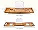 DOZYANT Bamboo Bathtub Caddy Tray Bathtub Rack, One or Two Person Bath Tray with Extending Sides for Towel Book Glass, with Two Tower Trays