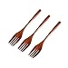 XH 3pcs Hand-Made Solid Wooden Fork Four Teeth Japanese Wood Salad Dinner Fork Tableware Dinnerware for Adult Eating Cooking 7