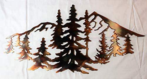 Mountain Scene Metal Wall Art | Rustic Wilderness Design