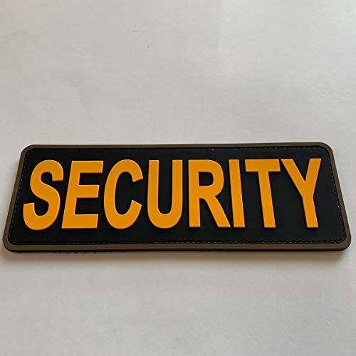 uuKen Large Security Officer Gold Yellow Tactical PVC Morale Patch 8.5x3 inches with Hook Fastener Back for Enforcement Plate Carrier or Uniforms Vest and Tactical Clothing