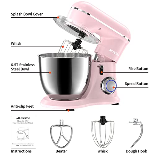 AILESSOM 3IN1 Electric Stand Mixer, 660W 10Speed With Pulse Button