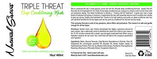 Triple Threat Creamy Hot Oil Deep Conditioner, The Ultimate 3-in-1 Combo - HYDRATES, REVITALIZES, & RESTORES 16 oz