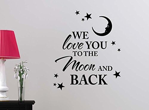 We love you to the Moon and Back STARS cute playroom sticker nursery vinyl saying lettering wall art inspirational sign wall quote decor