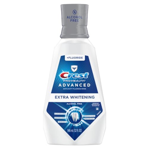CREST PRO-HEALTH ADVANCED MOUTHWASH, ALCOHOL FREE, EXTRA WHITENING, ENERGIZING MINT FLAVOR, 946 ML (32 FL OZ)