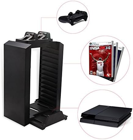 HECK DOG Storage Stand Kit For PS4 Pro / PS4 Slim / PS4 / Xbox-ONE S Game Storage ;With Dual Charging Dock for PS4 Wireless Controller