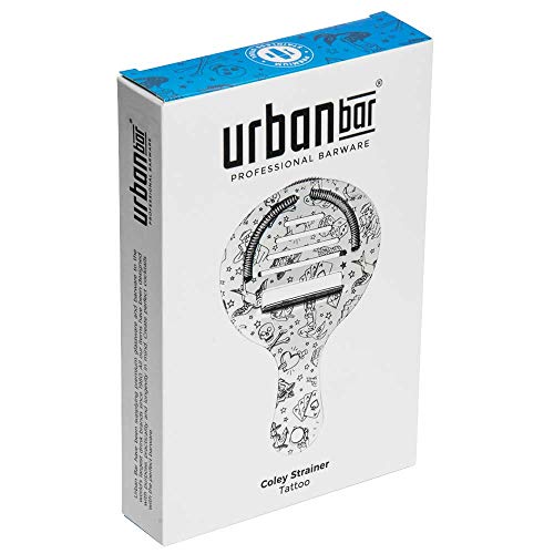 Urban Bar Tätowieren Coley Barsieb - 18/8 Edelstahl Hawthorn Cocktailsieb mit Tattoo-Muster – Bild 5