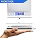 TekSky 500G/0.01G Digital Kitchen Scale - Tare & PCS Function, 6 Units, Back-Lit LCD, Pocket-Size, Battery Powered - Silver