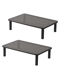 Soporte para monitor de computadora de malla de metal ajustable o estacionario, perfecto para monitores, portátiles, ordenadores de sobremesa y más