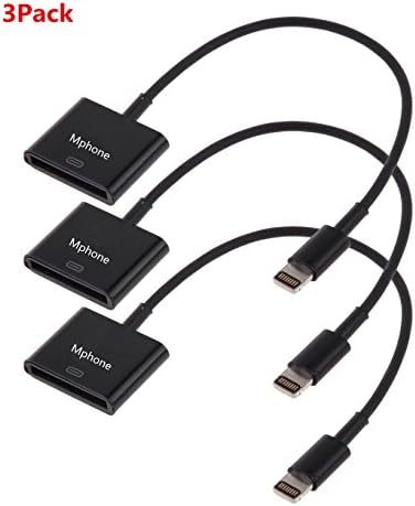 High Quality 8 pin Lightning to 30 pin Charge & Sync Cable Adapter Converter for Apple iPhone 6/6 Plus/5s/5c/5/4s/4/3/3G ,iPad and iPod - 3pack (Black)