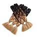 WIGENIUS 5 PCS Jumbo Braids Hair Extensions Black/Dark Brown/Light Brown 24 Inches 100g/pc Kanekalon Fiber for Twist Braiding Hair(5pcs,Black/Dark Brown/Light Brown)