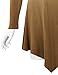 Lock and Love WT1050 Womens V Neck Long Sleeve Dip Dye Handkerchief Hem Tunic Top XL BROWN