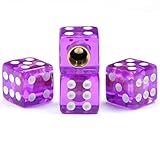 Dreamer Car Tire Valve Stems Caps Plastic Crystal Dice Design(purple,4pcs)